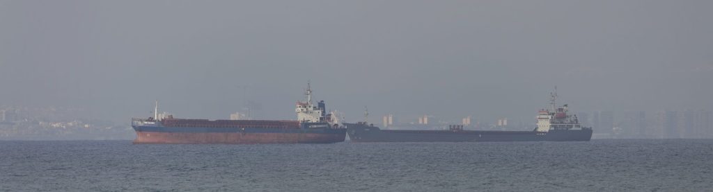 Vessels at a commercial port
